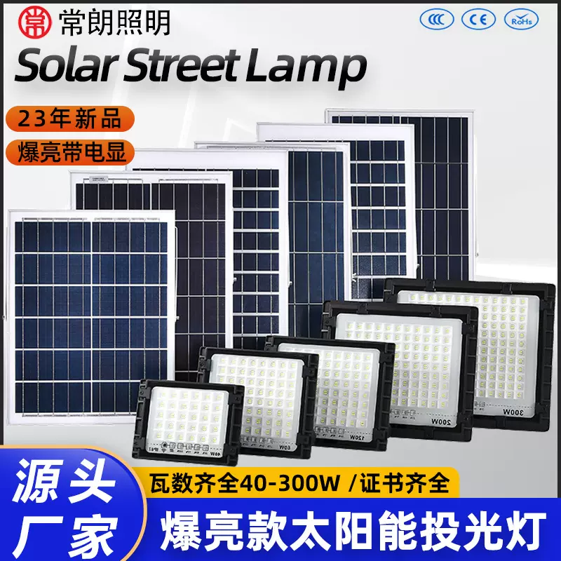 太阳能投光灯户外防水小区庭院可调光照明工程款太阳能灯厂家定制