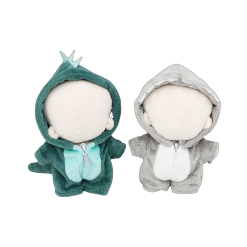 10cm ropa de bebé dinosaurio/tiburón mono de peluche ropa de casa 12cm ropa de bebé cuerpo de grasa muñeca de algodón Accesorios