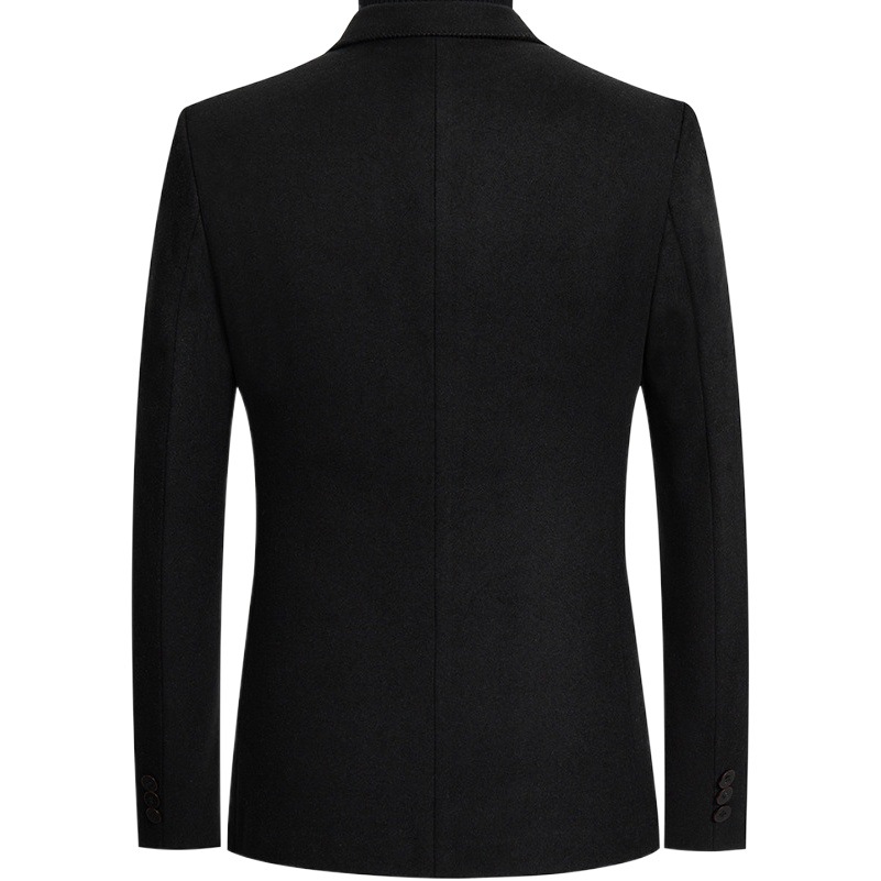 2023 Otoño e Invierno traje de hombre de lana abrigo de hombre traje de lana pequeño traje negro casual de hombre solo traje de hombre