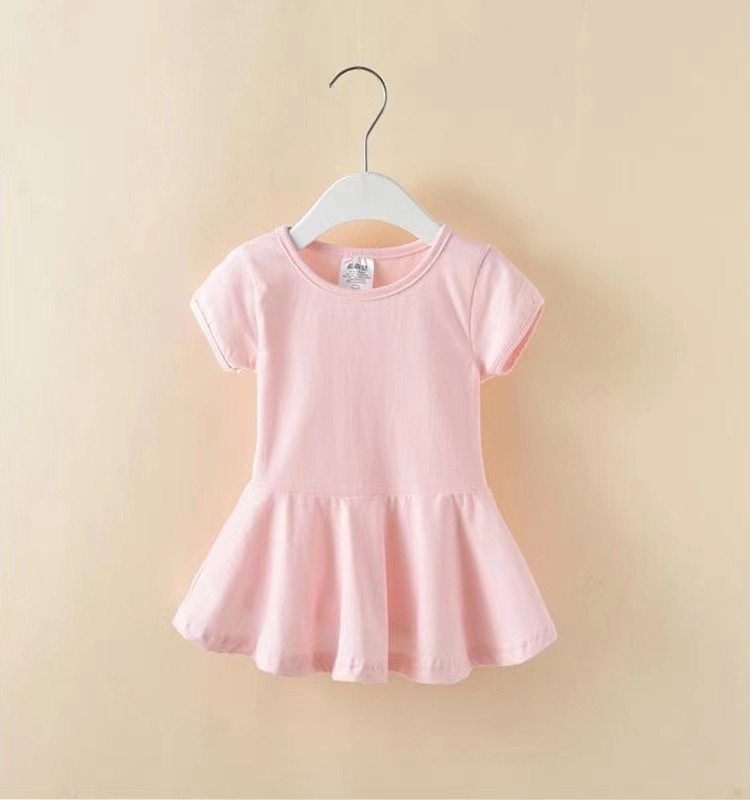 Princess Solid Color Cotton Girls Dresses display picture 5