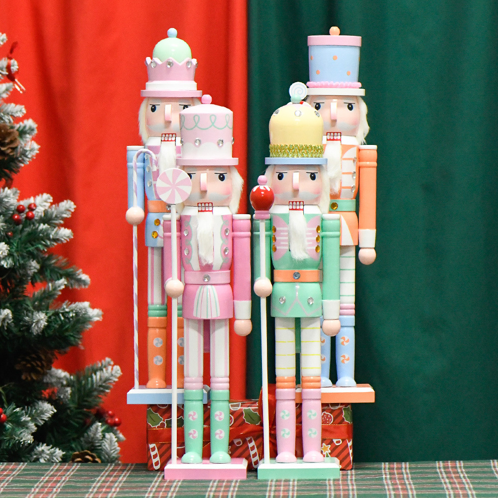 Amazon cruza fronteras cascanueces decoración de Navidad atmósfera regalos de árbol de Navidad macarón decoración 50cm