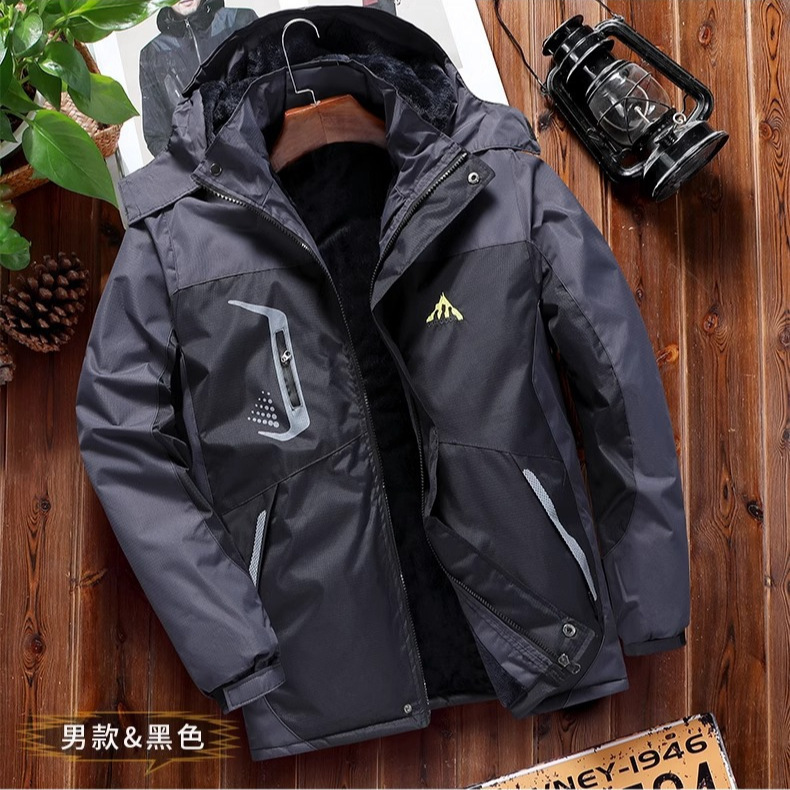Men's Winter Fleece-Lined and Thickened Outdoor Workwear Jacket, Waterproof and Windproof, Warm and Cold-Resistant Cotton Coat Men's Winter Fleece-Lined and Thickened Outdoor Workwear Jacket, Waterproof and Windproof, Warm and Cold-Resistant Cotton Coat