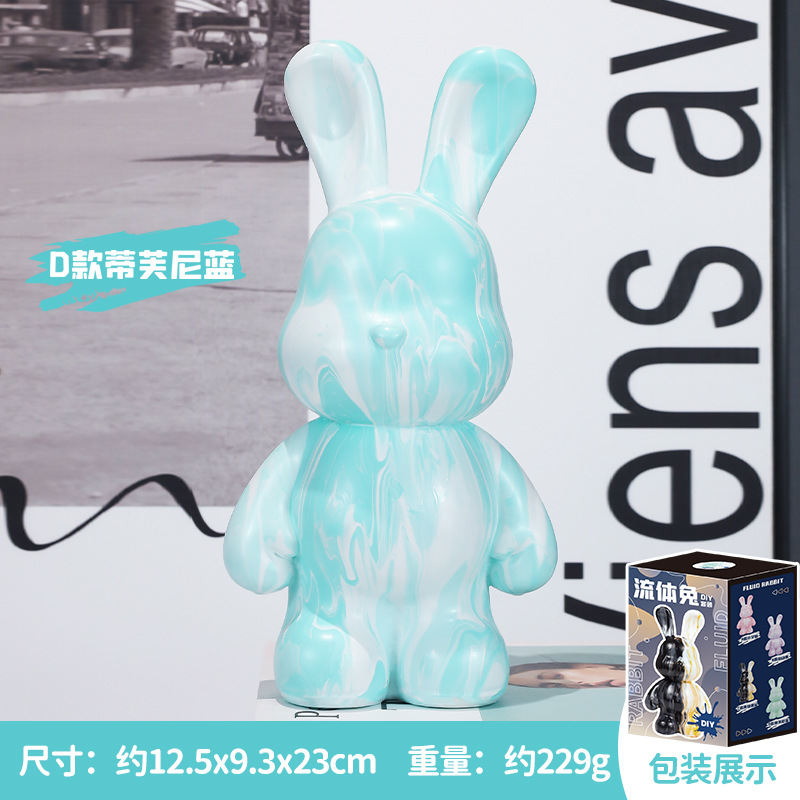 Internet celebridad fluido conejo alcancía DIY decoración traje hecho a mano material paquete traje blanco embrión juguete decoración del hogar