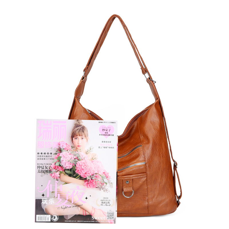 Transfronterizo nuevo bolso de las mujeres de la PU de la moda europea y americana mochila retro de las mujeres simple casual multi-funcional de las mujeres