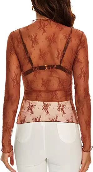 Women Clothing Long Sleeve Slim Lace Pullover Sun Proof Base Clothing