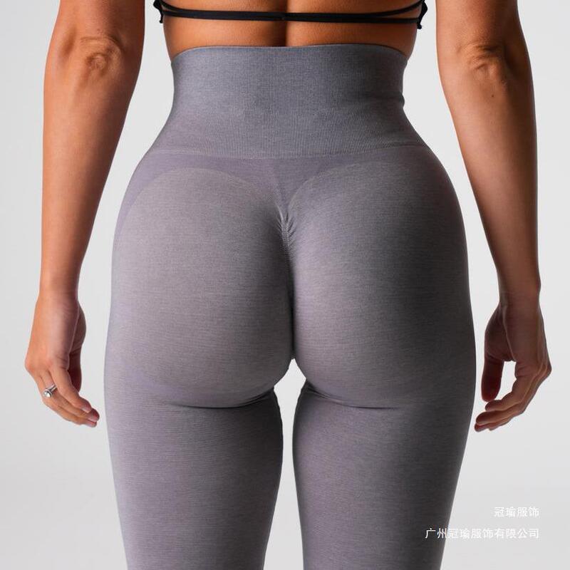 Cross-border Seamless Cationic Tight Hip Smiley Pants 2.0 Jacquard Peach Hip Seamless Fitness Cropped Pants