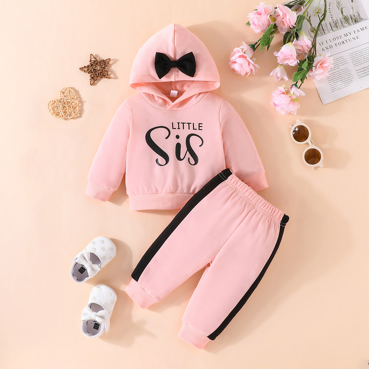 Simple Style Solid Color Polyester Girls Clothing Sets display picture 2