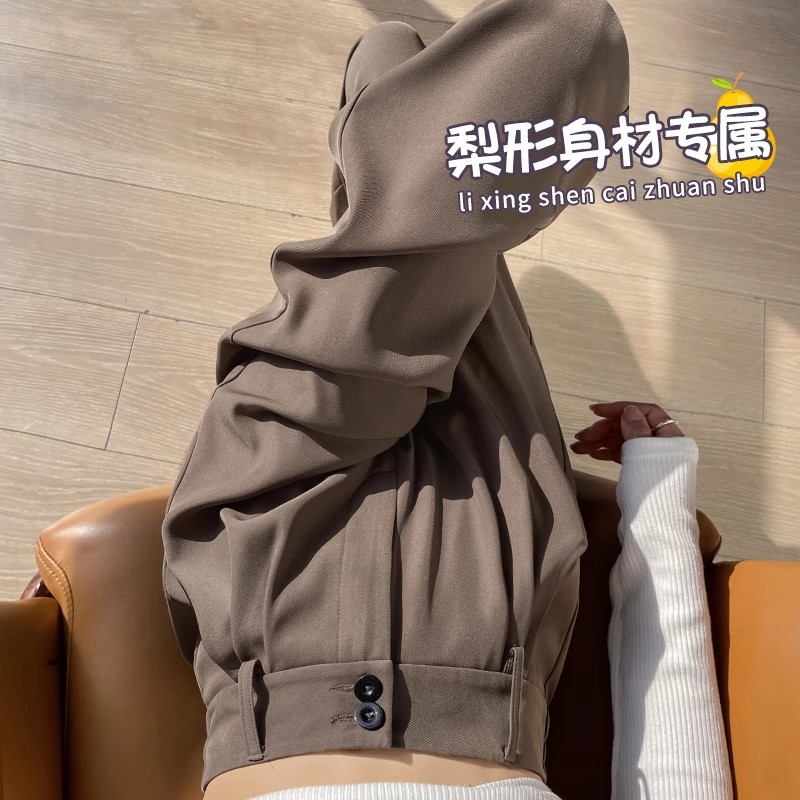여름 스타일 - 더블브레스트 카키팬츠 기장 96cm, 권장키 155-160cm