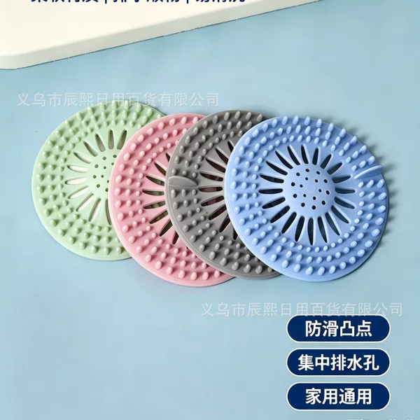 Household silicone drain cover for kitchen and bathroom, sewer blocker, hair filter, anti-clogging for washbasin, wholesale