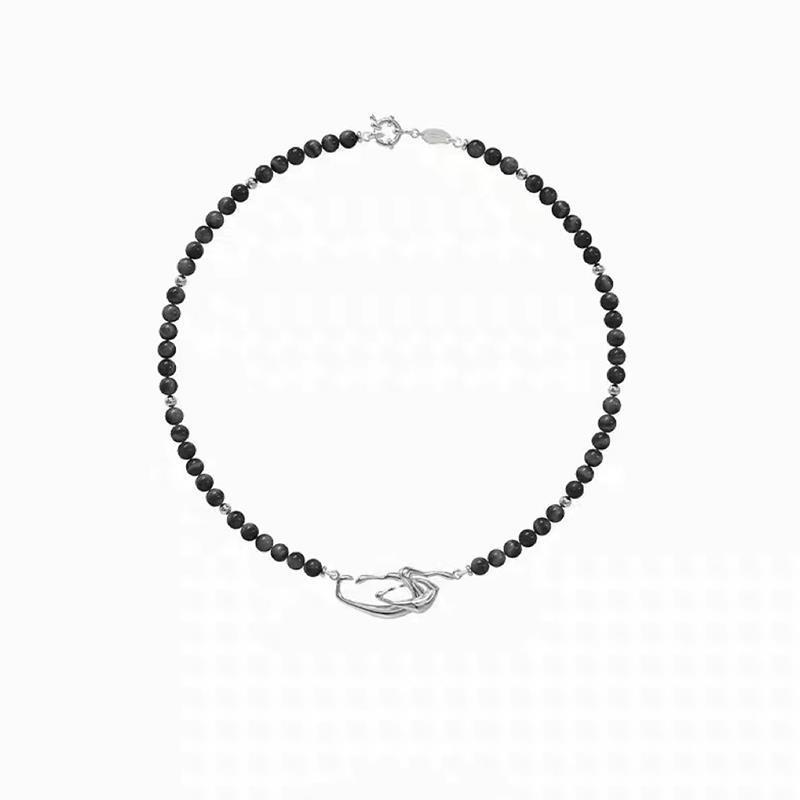 Black Natural Stone Pearl Splicing Irregular Clavicle Chain Image 3