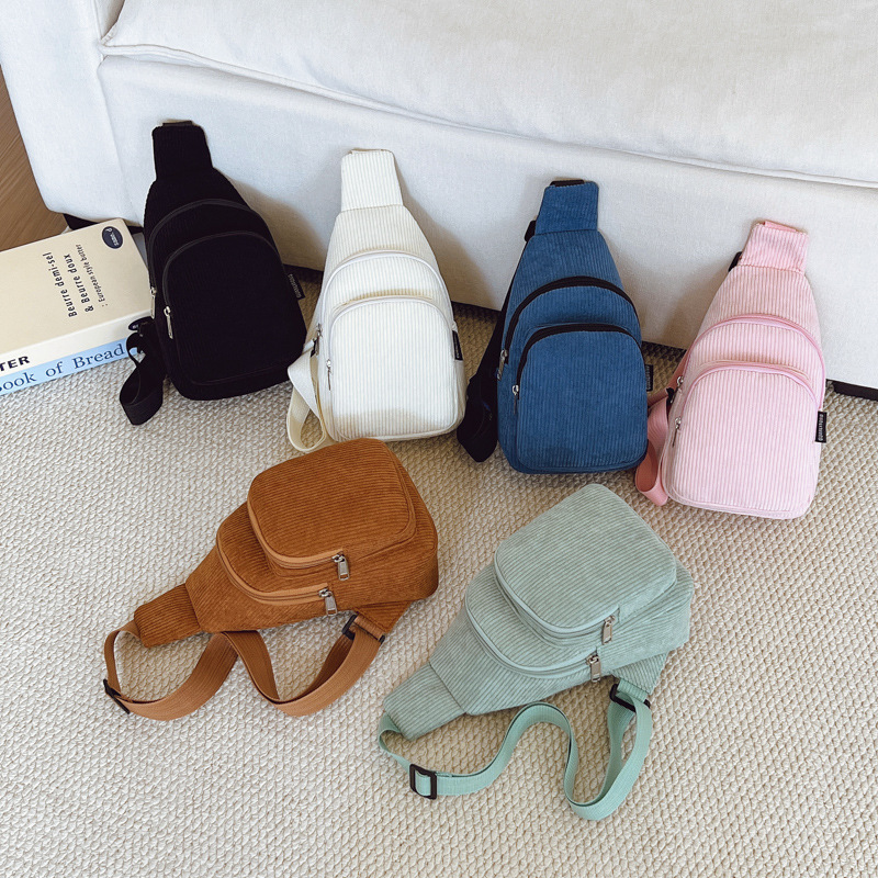 Moda coreana popular para niños y niñas bolsas de pecho casuales bebés mochilas ligeras otoño y invierno nuevas bolsas para niños de vellón