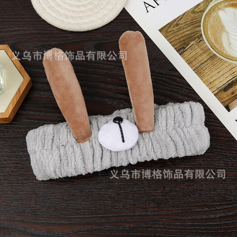 Nuevo lindo perro pelo banda artefacto absorbente fuerte lavado de cara maquillaje niñas accesorios para el cabello antideslizante impermeable