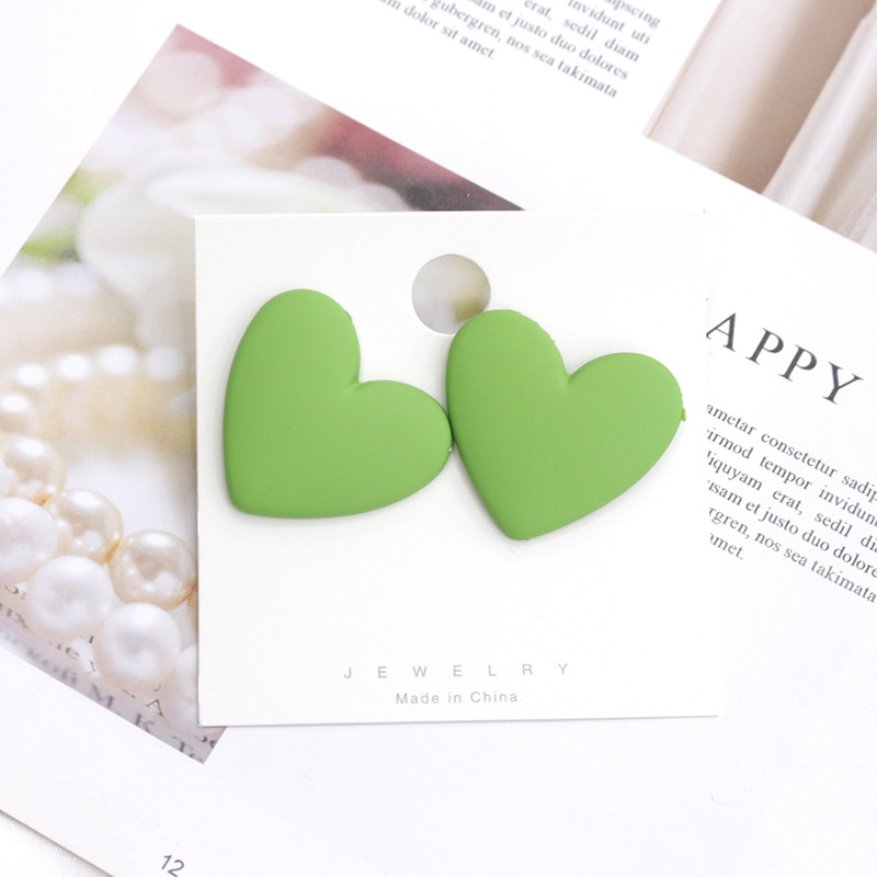 1 Pair Fashion Heart Shape Plastic Resin Valentineu0027S Day Womenu0027S Ear Studs