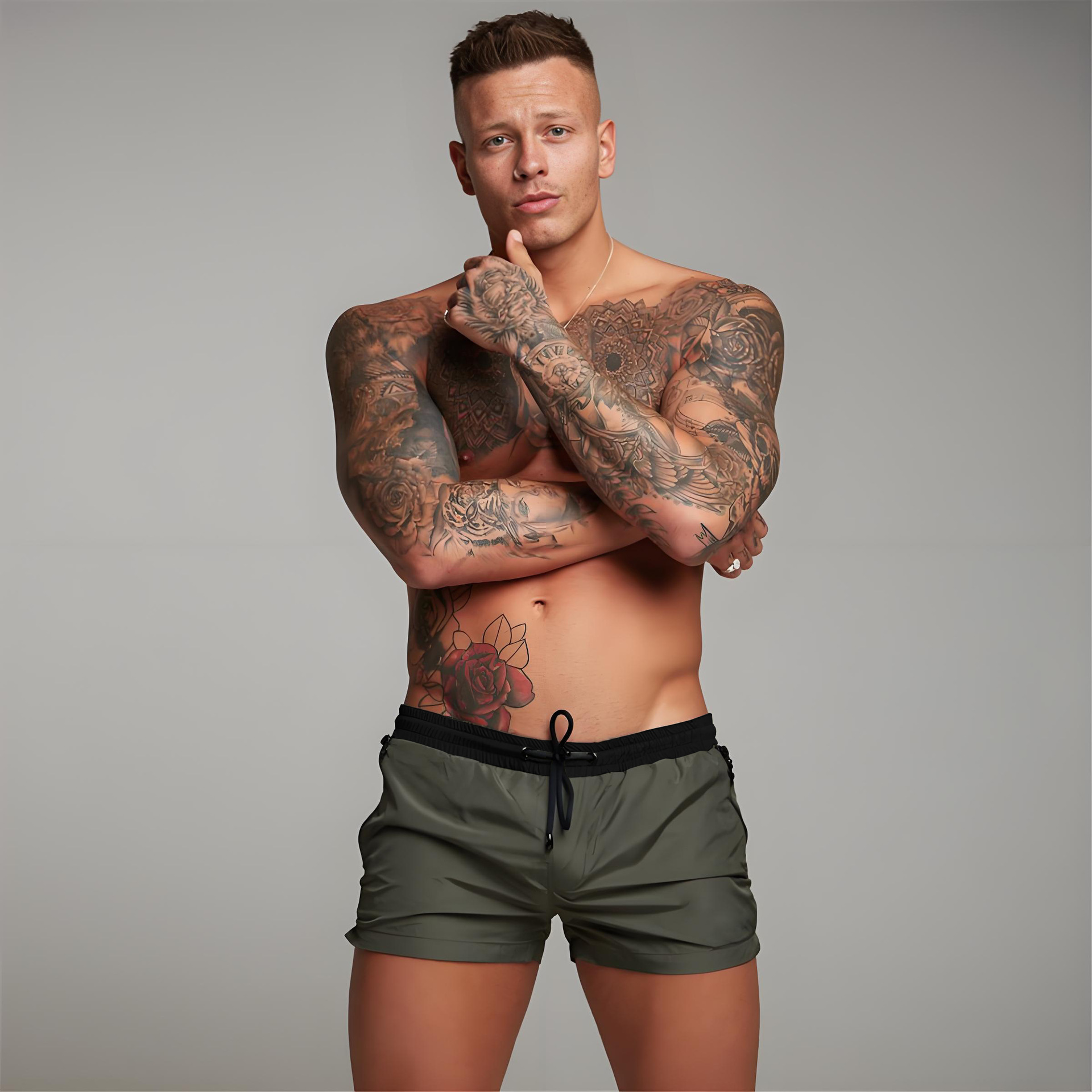 블랙+밀리터리 그린