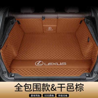 Lexus Rx300 Trunk Mat, Trunk Mat - genuine-leather-fashion-brown-full-coverage-flat-lay-secure-fit-odor-free-lexus-rx-imported-2023-2026-model