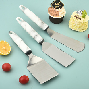 Stainless Steel Cake Spatula with Teeth Birthday Cake Knife Pizza Spatula Baking Tool Pancake Spatula Cross-Border