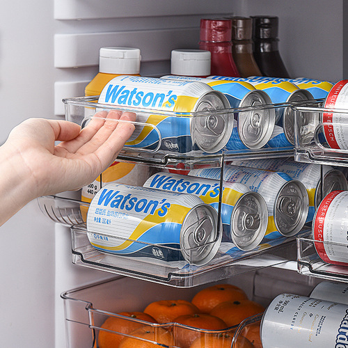 Refrigerator beer beverage storage box kitchen supplies space-saving drawer rolling layered organizer storage box
