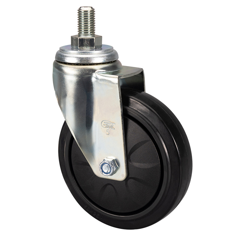 Rueda Giratoria con Freno de Rosca 50-37 3, 4 y 5 Pulgadas Caucho Con Freno para Uso Industrial