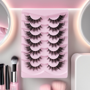 DT02 thick oblique flying false eyelashes foreign trade transparent stem European and American fox eyes thick self-adhesive eyelashes cross-border hair