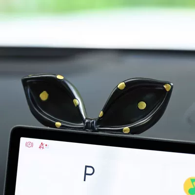 Cute Bow Car Interior Decoration Other Automotive Interior Supplies - princess-on-the-run-black