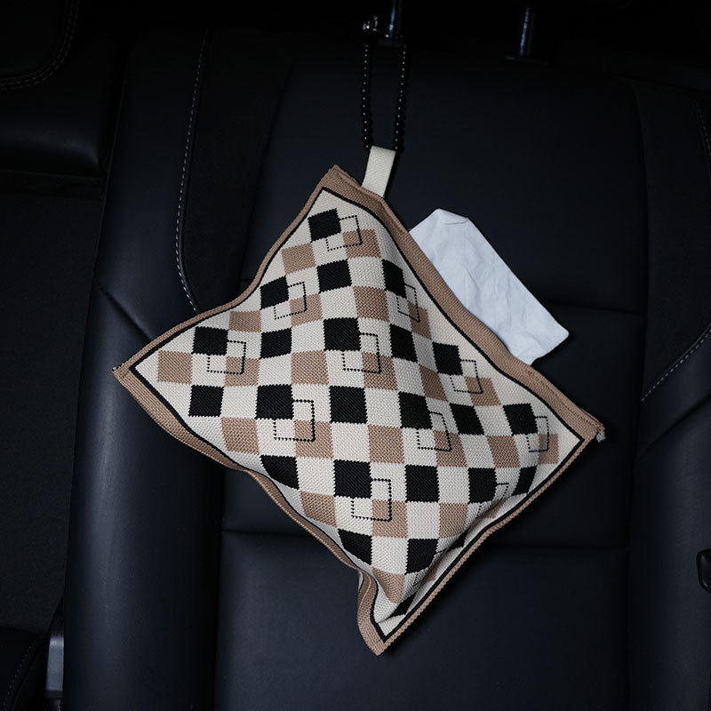 Car tissue box/set | Biqi Bixing Interior Tissue Holder - orange-white-spots