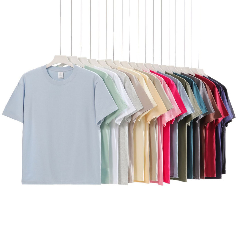 230 grams of Japanese heavy cotton short sleeve T-shirt men's and women's pure white Tide brand wide loose shoulder blank T-shirt wholesale 230 grams of Japanese heavy cotton short sleeve T-shirt men's and women's pure white Tide brand wide loose shoulder blank T-shirt wholesale