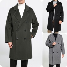 2025秋冬长款双面羊绒大衣男中长款宽松西装领羊毛呢子风衣外套
