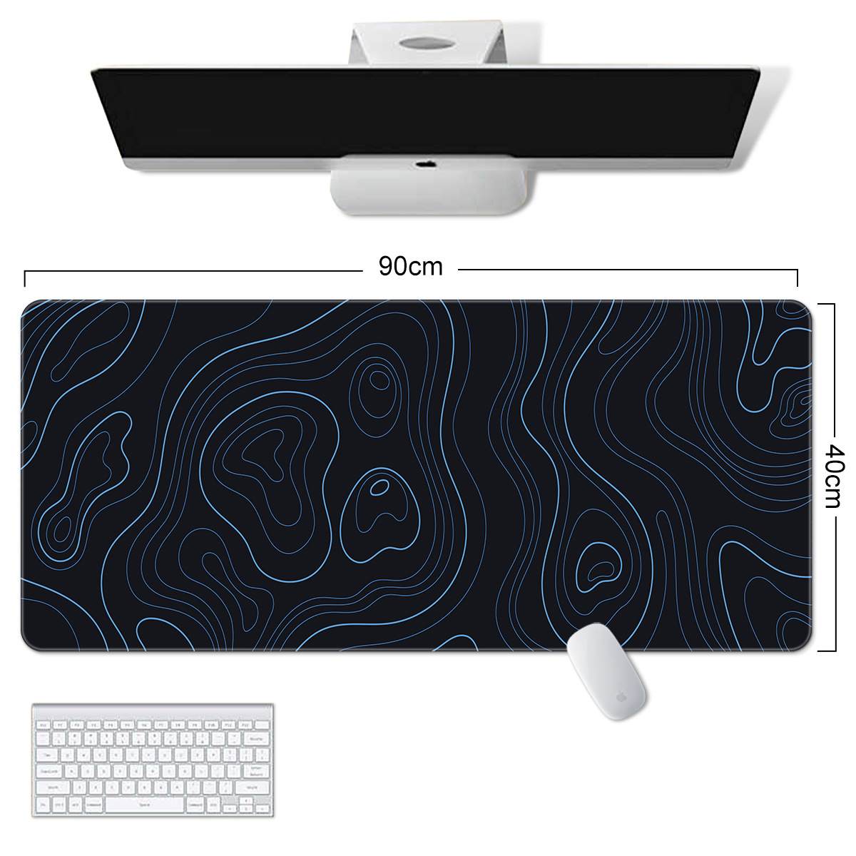 Alfombrilla de ratón, mapa de calor súper grande, línea abstracta, alfombrilla de ratón grande, nueva alfombra antideslizante corrugada de fluido, fábrica al por mayor