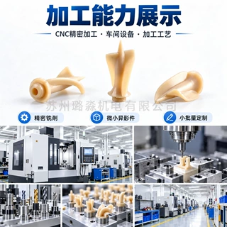 五轴数控机床CNC定制加工PEEK异形旋流件精密轮廓加工低摩擦自动