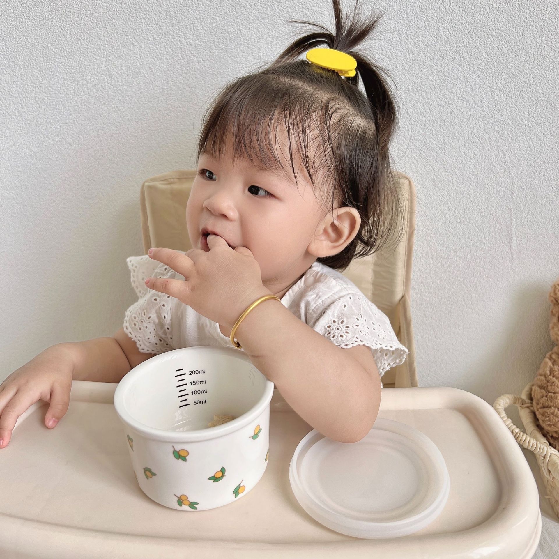 2022新款儿童训练碗 密封辅食盖碗幼儿吃饭训练碗 宝宝带刻度汤碗