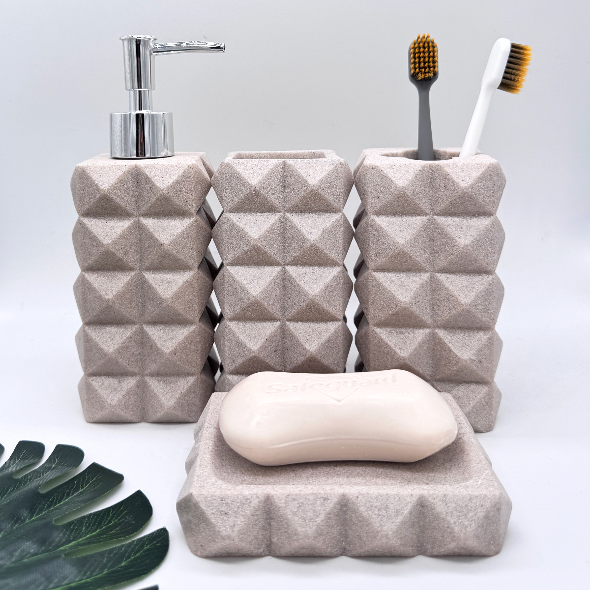 Hotel de moda nórdico en el hogar baño conjunto de baño de resina de arenisca imitación baño de cuatro piezas botella de desinfectante de manos