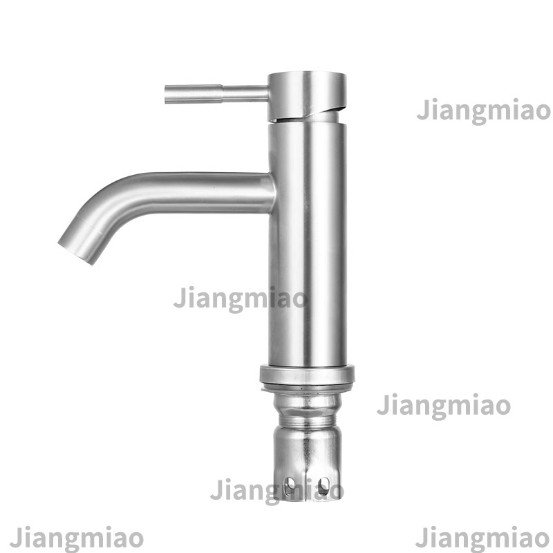 304 grifo de acero inoxidable en una sola mesa fría lavabo grifo de lavabo de baño doméstico