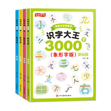 象形识字大王3000字4册儿童启蒙识字书幼小衔接识字卡片儿童书籍