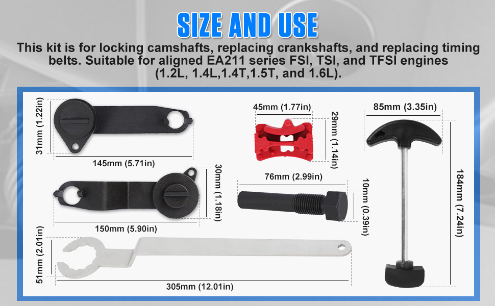 Volkswagen Ea211 1.0L 1.2L 1.4L 1.6L Engine Timing Tool Set Camshaft Tool