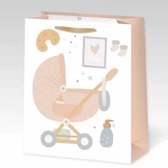 跨境牛皮纸儿童手提袋l牛皮纸纸袋商场购物包装袋批发logo礼物袋