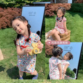 儿童旗袍连衣裙2021夏装新款女宝宝中国风复古盘扣唐装裙子司腾风