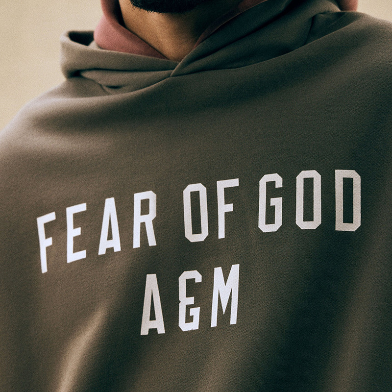 24FW FOG ESSENTIALS lavado con agua para hacer letras viejas imprimidas para hombres y mujeres sueltas casuales sudadera con sombrero