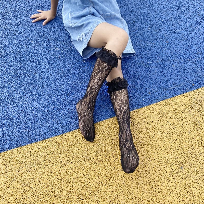 Calcetines de encaje Lolita calcetines de estudiante calcetines de encaje calcetines de media pantorrilla calcetines de pila Lolita mujer fábrica al por mayor
