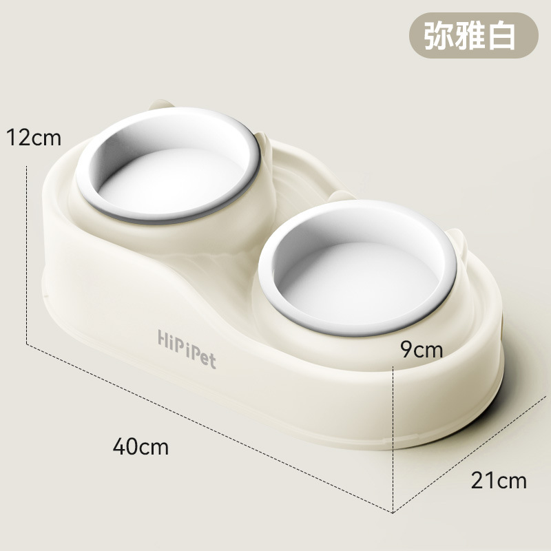 Suministros transfronterizos para mascotas, área de humedad de alimentos, tazones dobles de cerámica para gatos lindos, tazones para gatos anti-volcado, tazones para beber, tazones para perros, tazones para mascotas