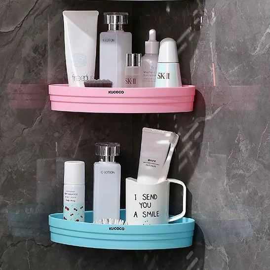 Customized triangular shelf free punching storage rack wall -mounted bathroom toilet corner setting rack bathroom rack