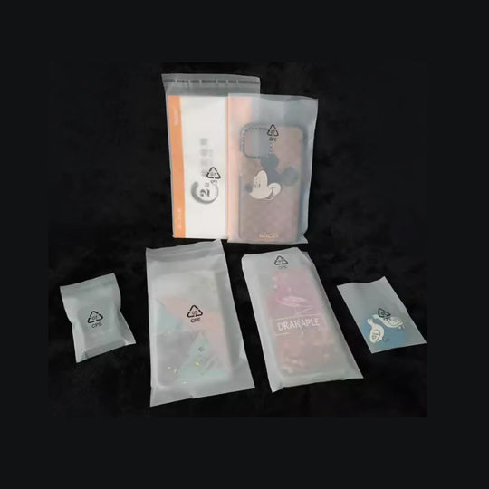 Factory wholesale jewelry clothing mobile phone case translucent Milky White thickened cpe bag frosted self-adhesive bag flat pocket