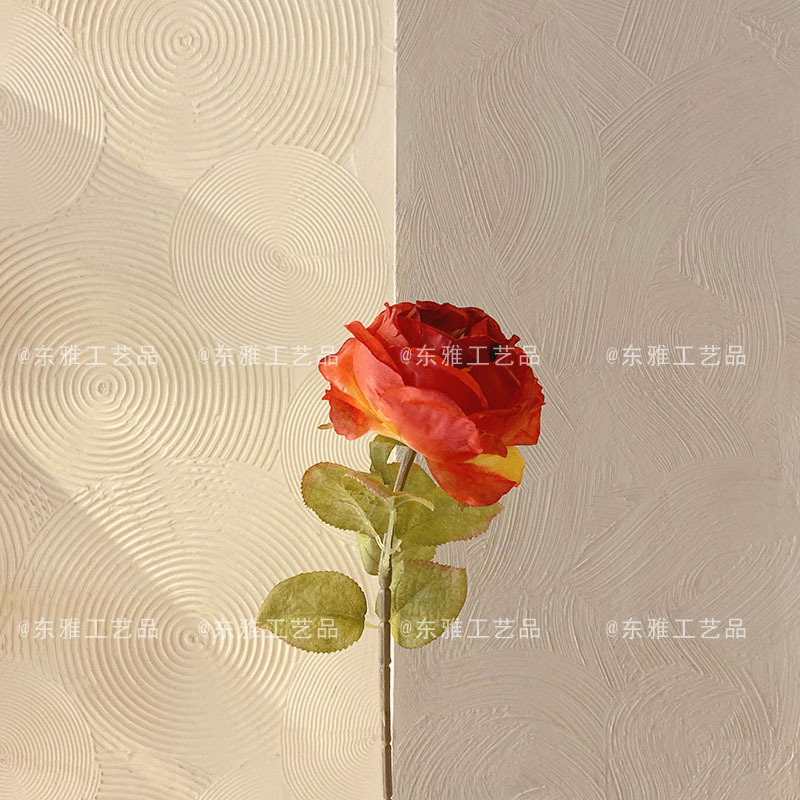 Borde de goma artificial retro transfronterizo Rosa quemado solo borde al horno flor falsa ramo de la boda borde quemado artificial Rose