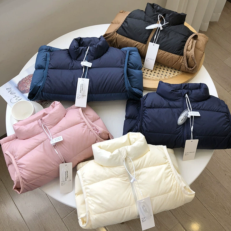 2024 весна и осень премиум легкий пуховик жилет для детей легкий теплый цвет пуховый жилет