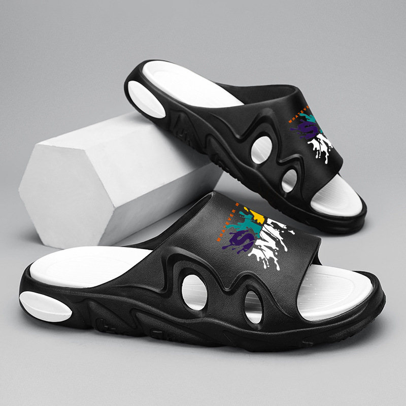 Zapatillas de moda de verano para hombres, zapatillas casuales, zapatillas de playa antideslizantes de fondo grueso para adolescentes