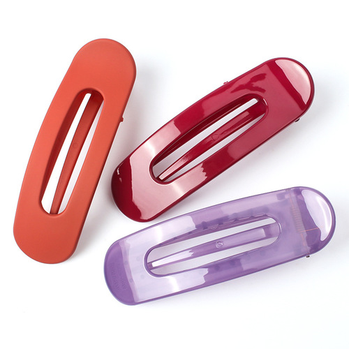 New large forehead bangs clip, fashionable macaron duckbill clip, makeup seamless side clip, transparent broken hair clip