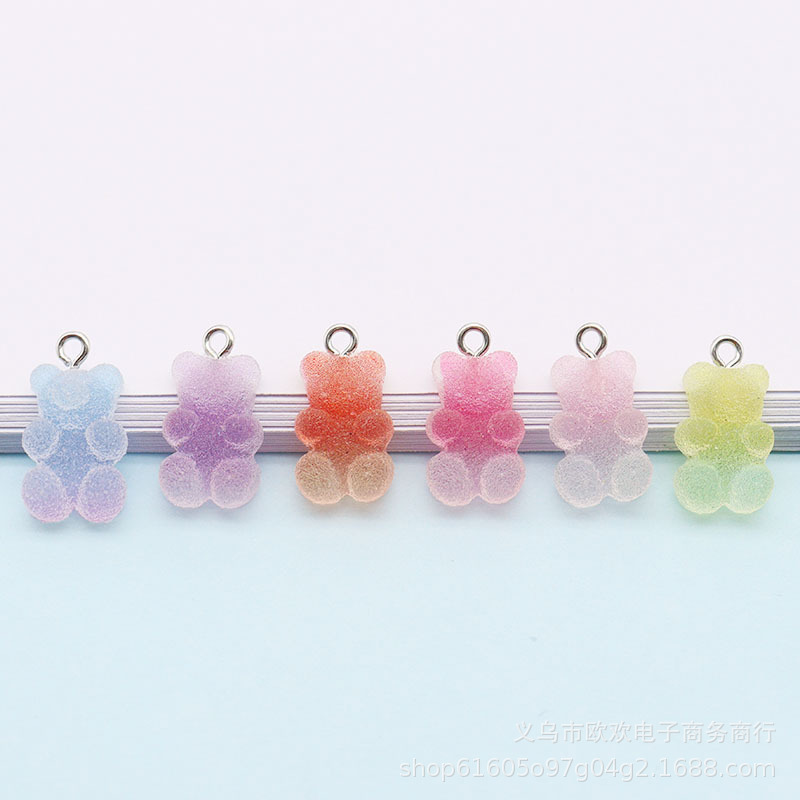 Simulation soft candy bear gradient luminous two-color bear bag pendant earrings keychain DIY accessories pendant Simulation soft candy bear gradient luminous two-color bear bag pendant earrings keychain DIY accessories pendant