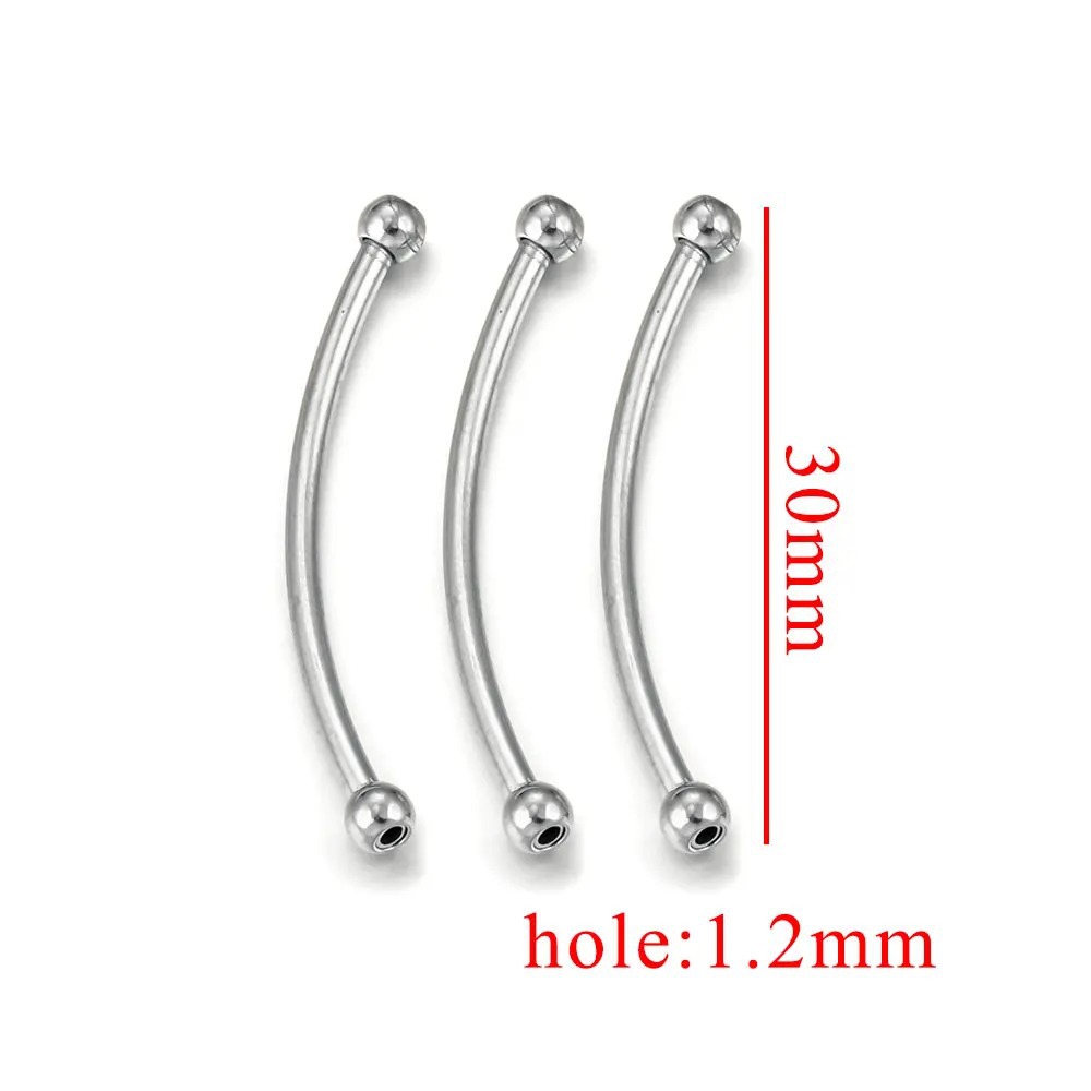 Accesorios de acero inoxidable hecho a mano bricolaje pulsera collar codo cabeza redonda tubo de plata producto semiacabado joyería material con cuentas image 6