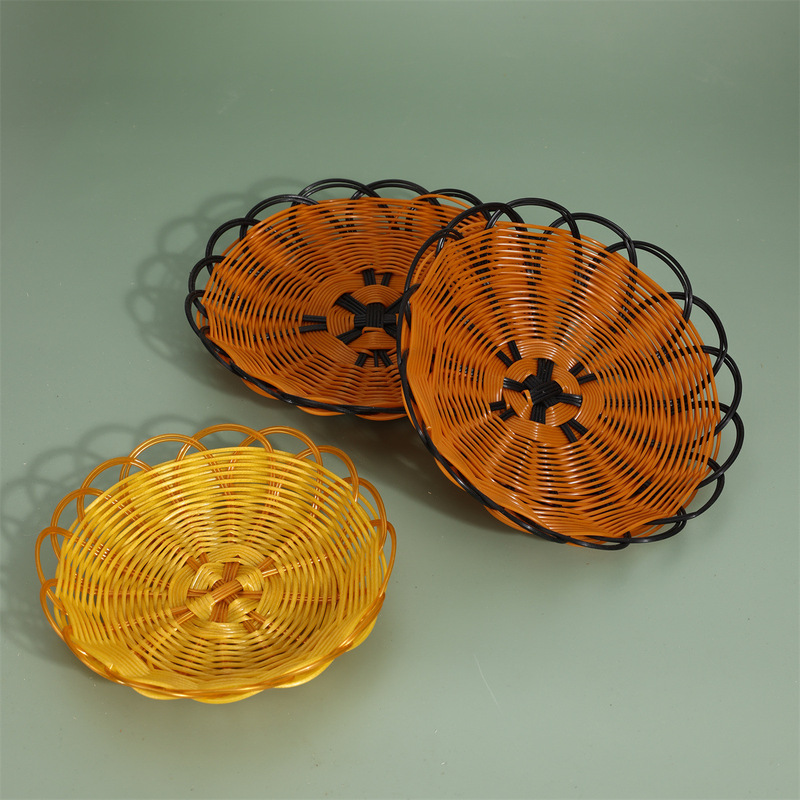 Two orange basket two coffee basket imitation rattan basket bread basket snack basket Indian flying cake basket fruit basket popcorn dried fruit plate