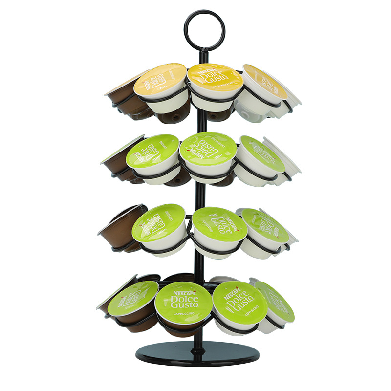 DOLCEGUSTO Cápsula de café rack Duqu KUSI bolsa de café caja de almacenamiento rack árbol de Navidad de 36 piezas de rotación