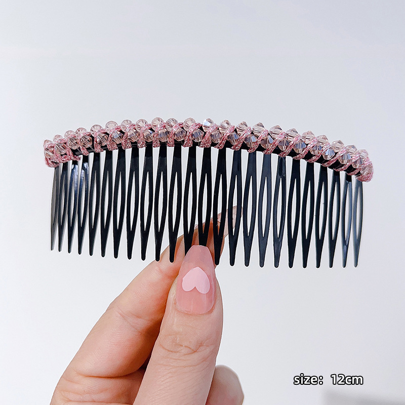 Corea del Sur todo partido horquilla femenina verano Cabeza trasera pelo roto acabado artefacto peine de pelo Cristal insertar peine flequillos horquilla diadema